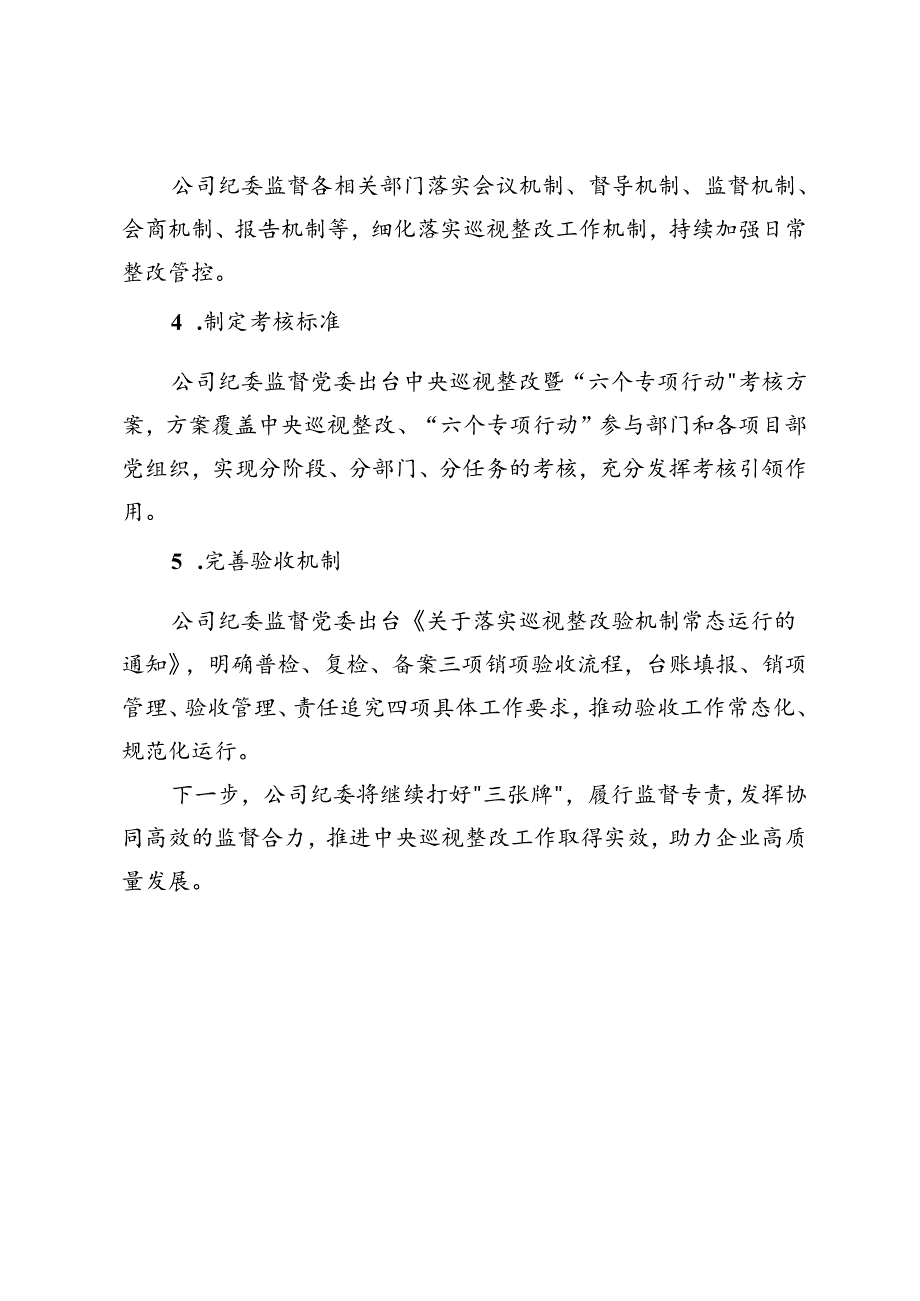 公司纪委书记在集团深化中央巡视整改推进会上的汇报发言.docx_第3页