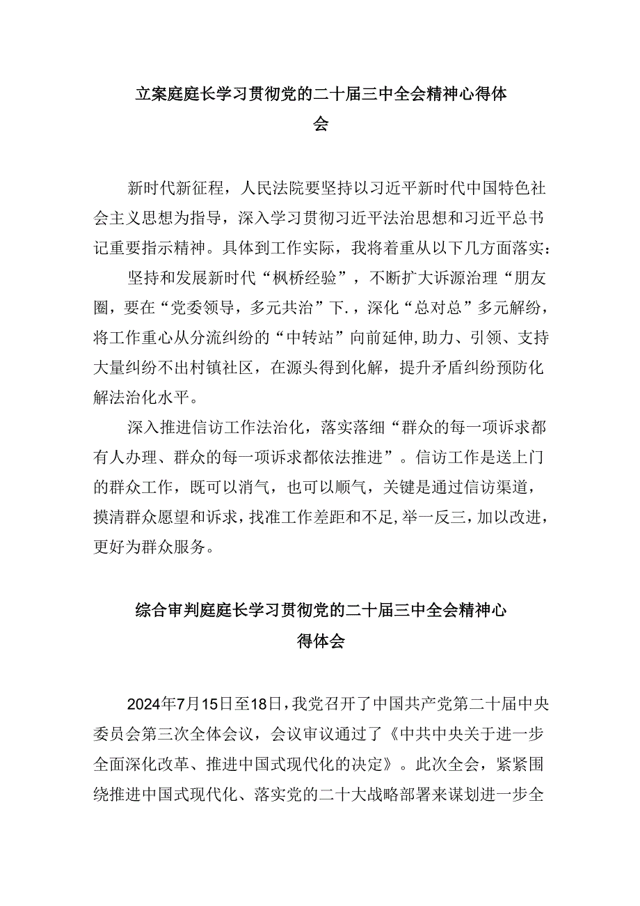 （11篇）法庭庭长学习二十届三中全会精神研讨发言（精选）.docx_第3页