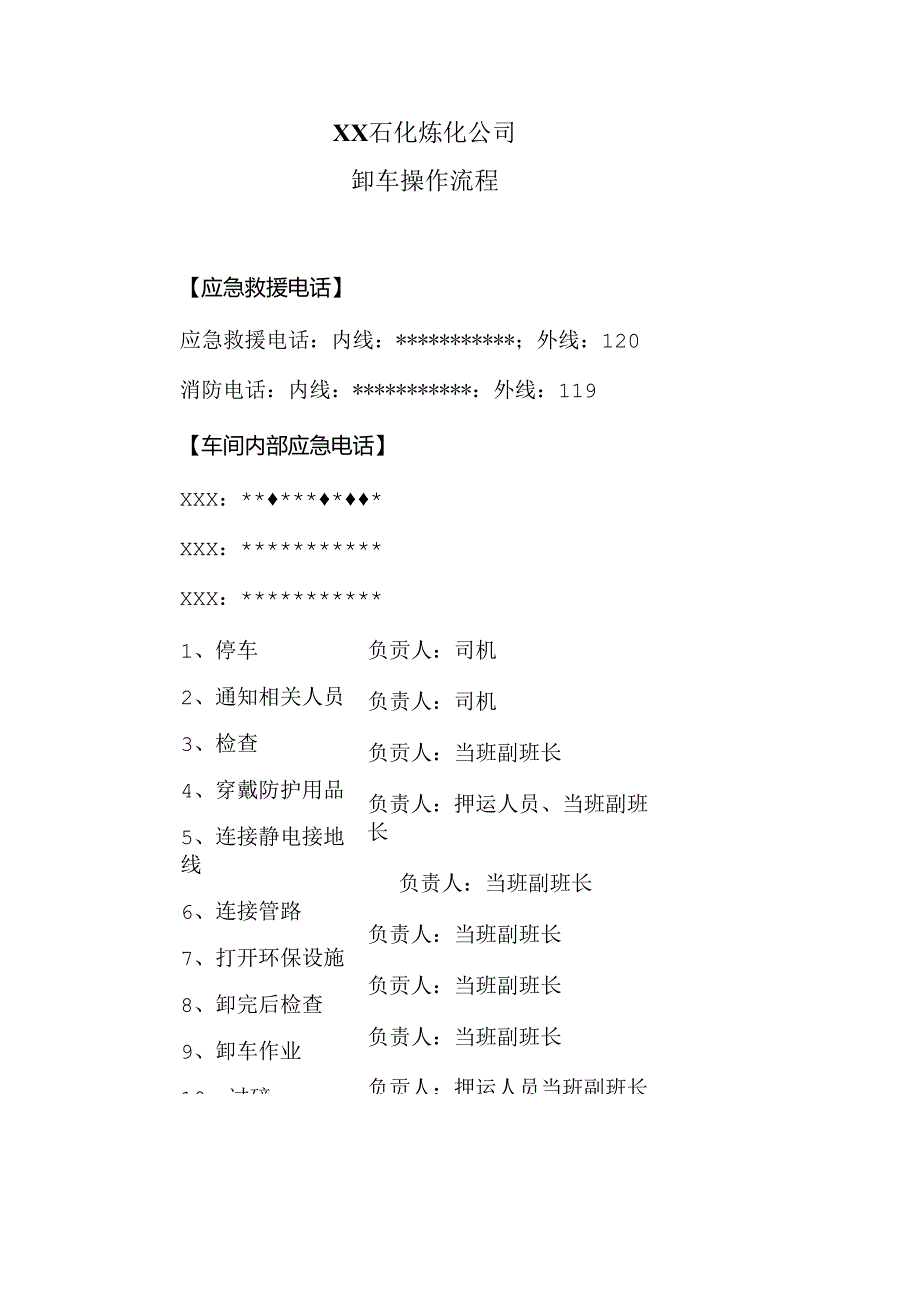 XX石化炼化公司卸车操作流程（2024年）.docx_第1页