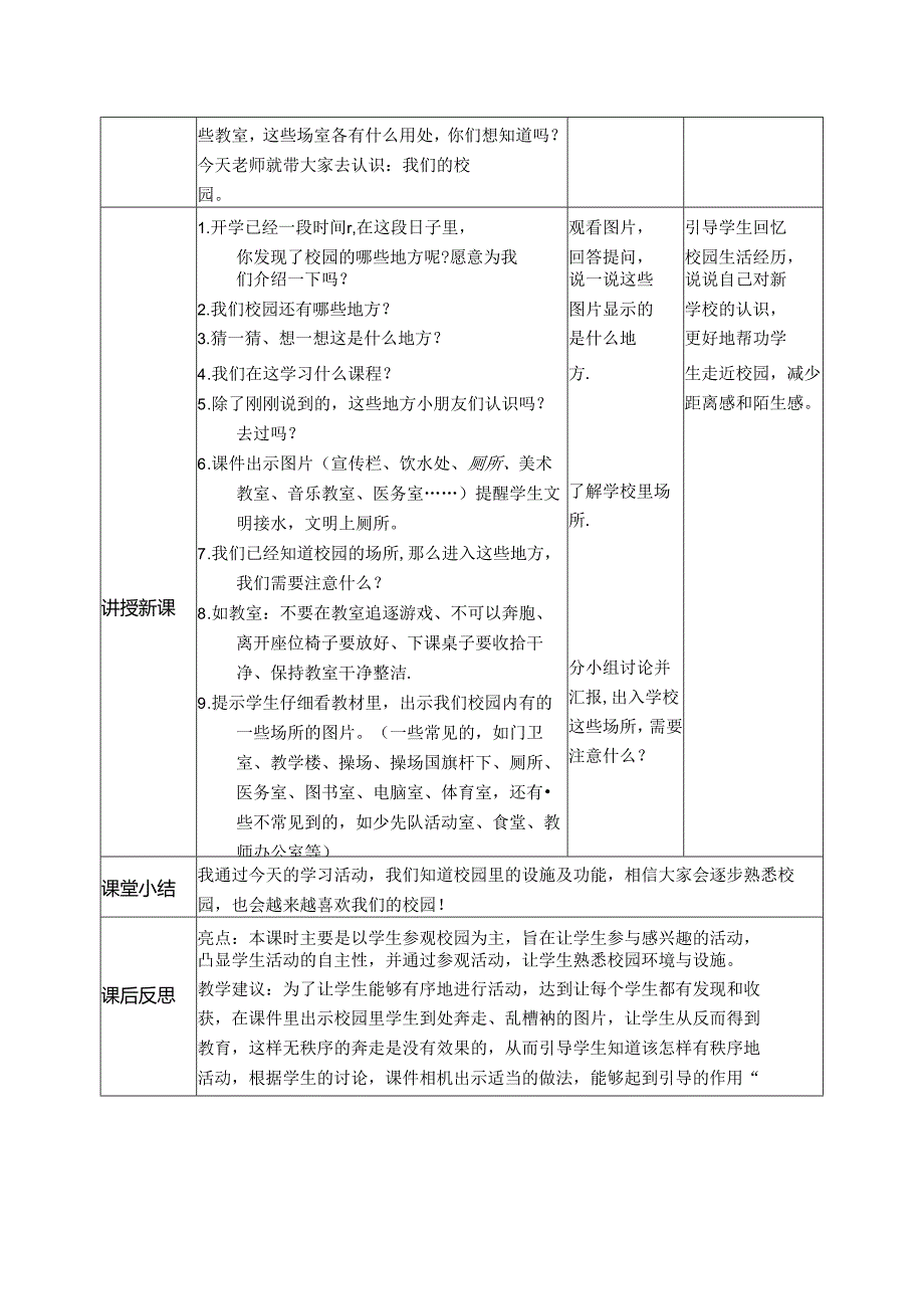 （2024年新教材）部编版一年级道德与法治上册《这是我们的校园》教案（含教学反思）.docx_第2页