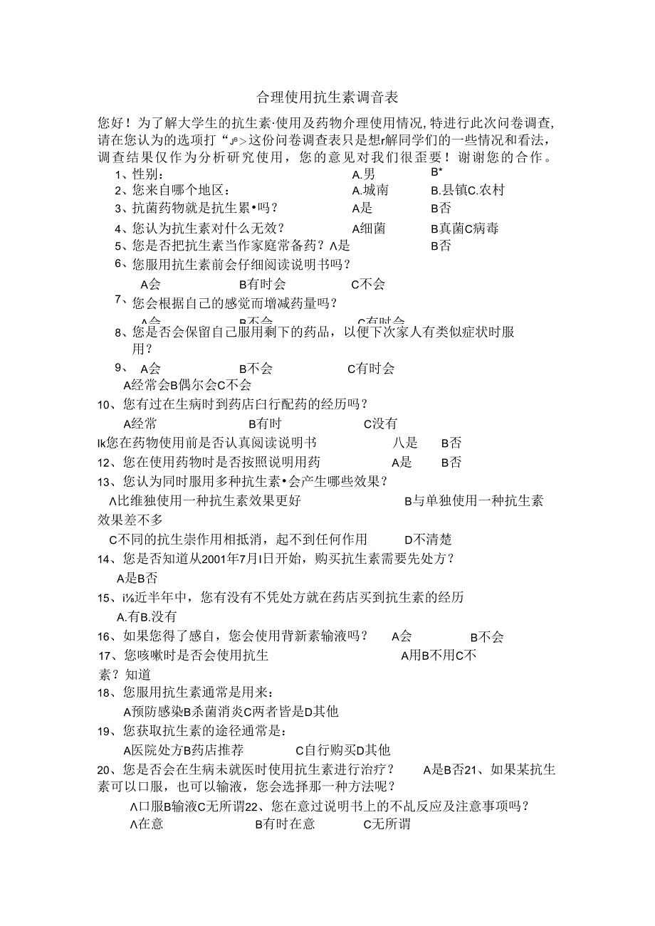 合理用药调查问卷.docx_第1页