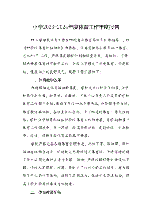小学2023-2024年度体育工作年度报告.docx