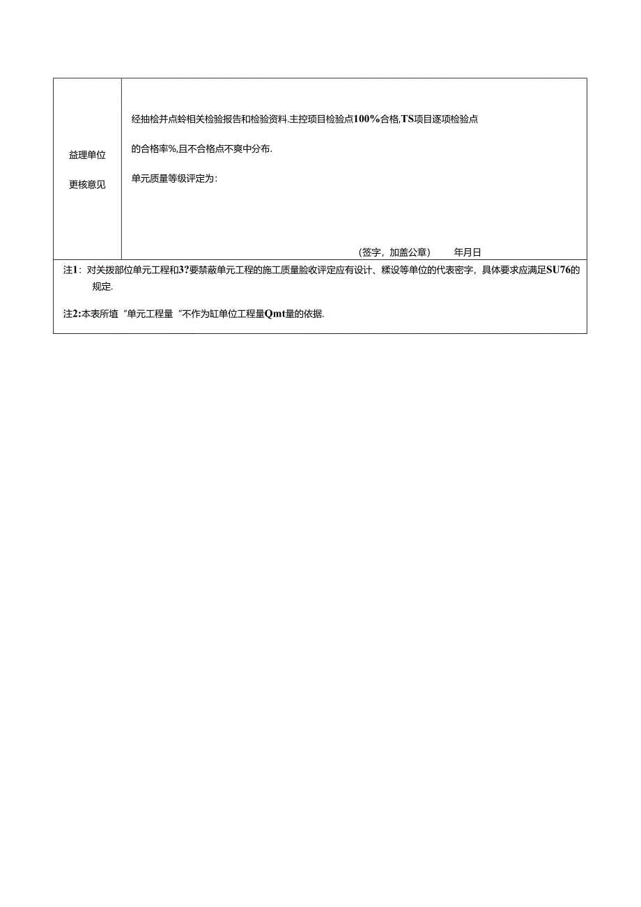 单元工程施工质量验收评定表（不划分工序）.docx_第2页