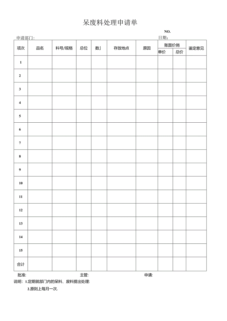 呆废料处理申请单.docx_第1页