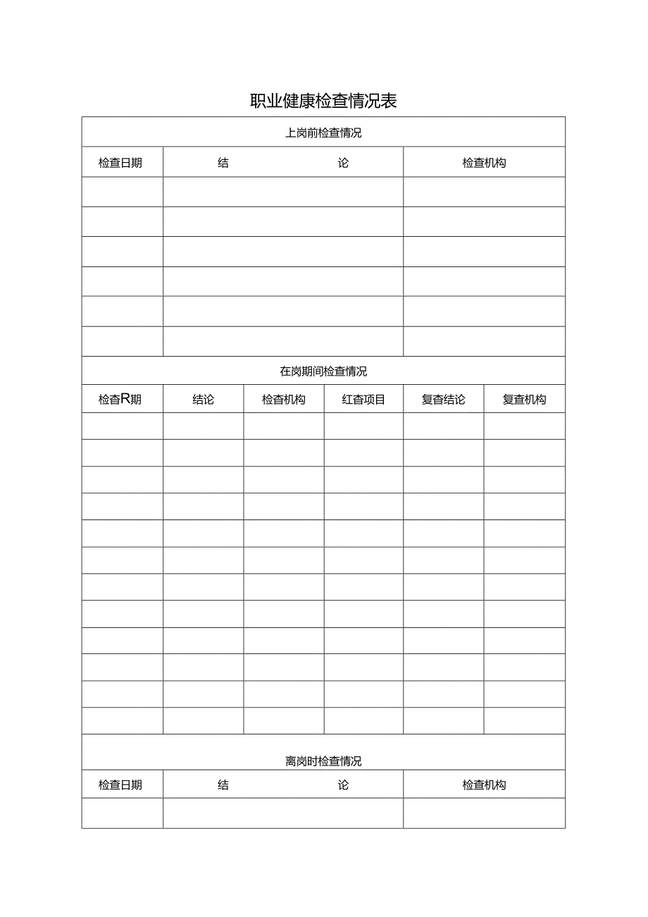 XX金属制品厂劳动者职业健康监护档案表 （2024年）.docx_第3页