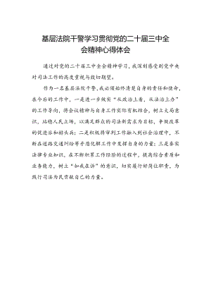 基层法院干警学习贯彻党的二十届三中全会精神心得体会范文.docx