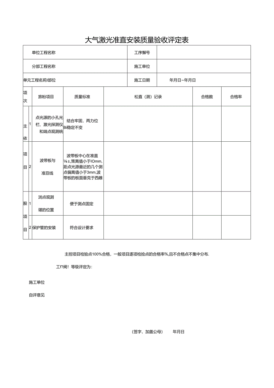 大气激光准直安装质量验收评定表.docx_第1页