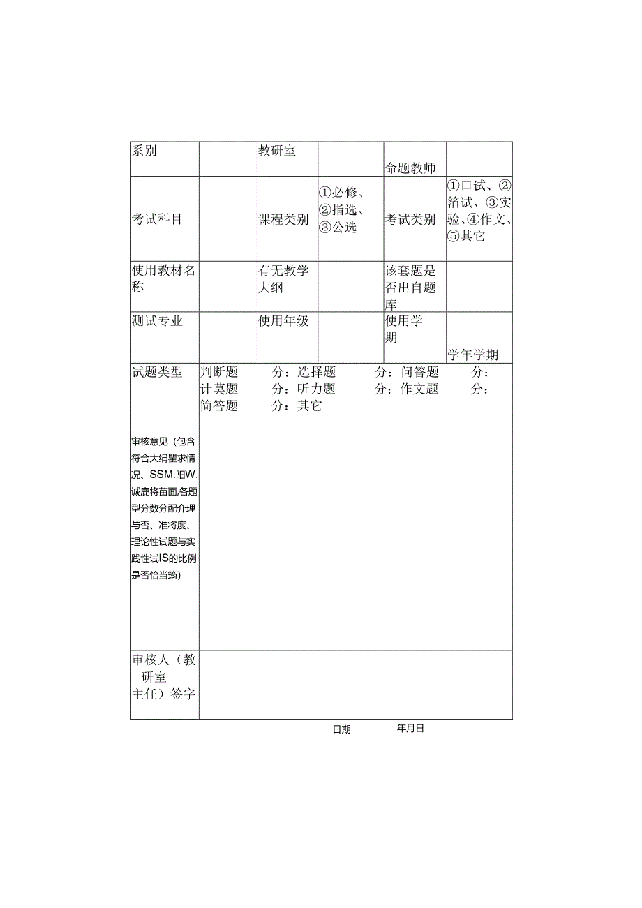 西南财经大学教师命题审核表.docx_第2页