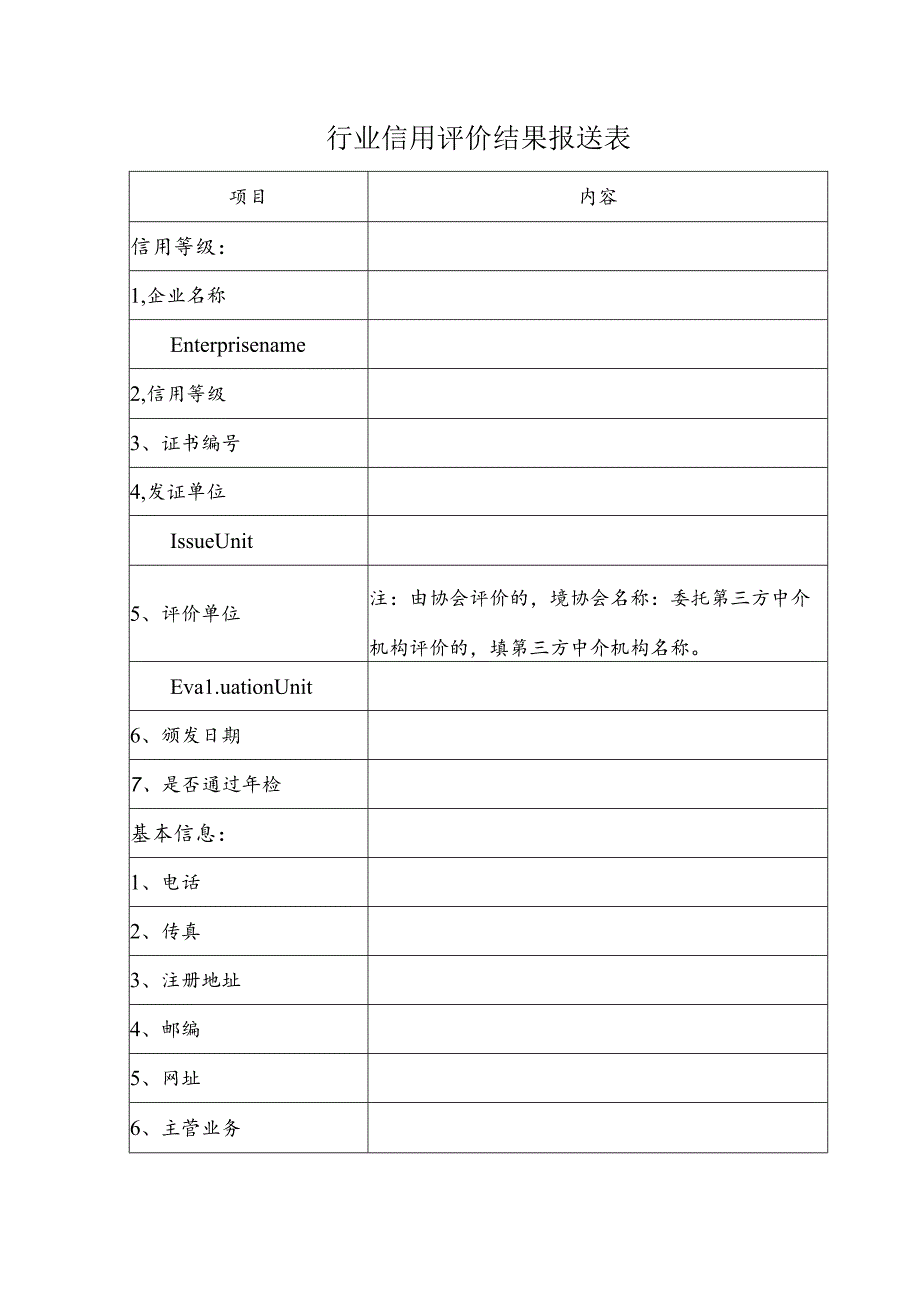 行业信用评价结果报送表.docx_第1页