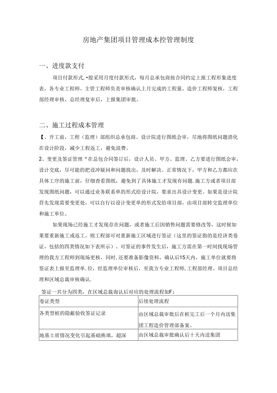 房地产集团项目管理成本控管理制度.docx_第1页