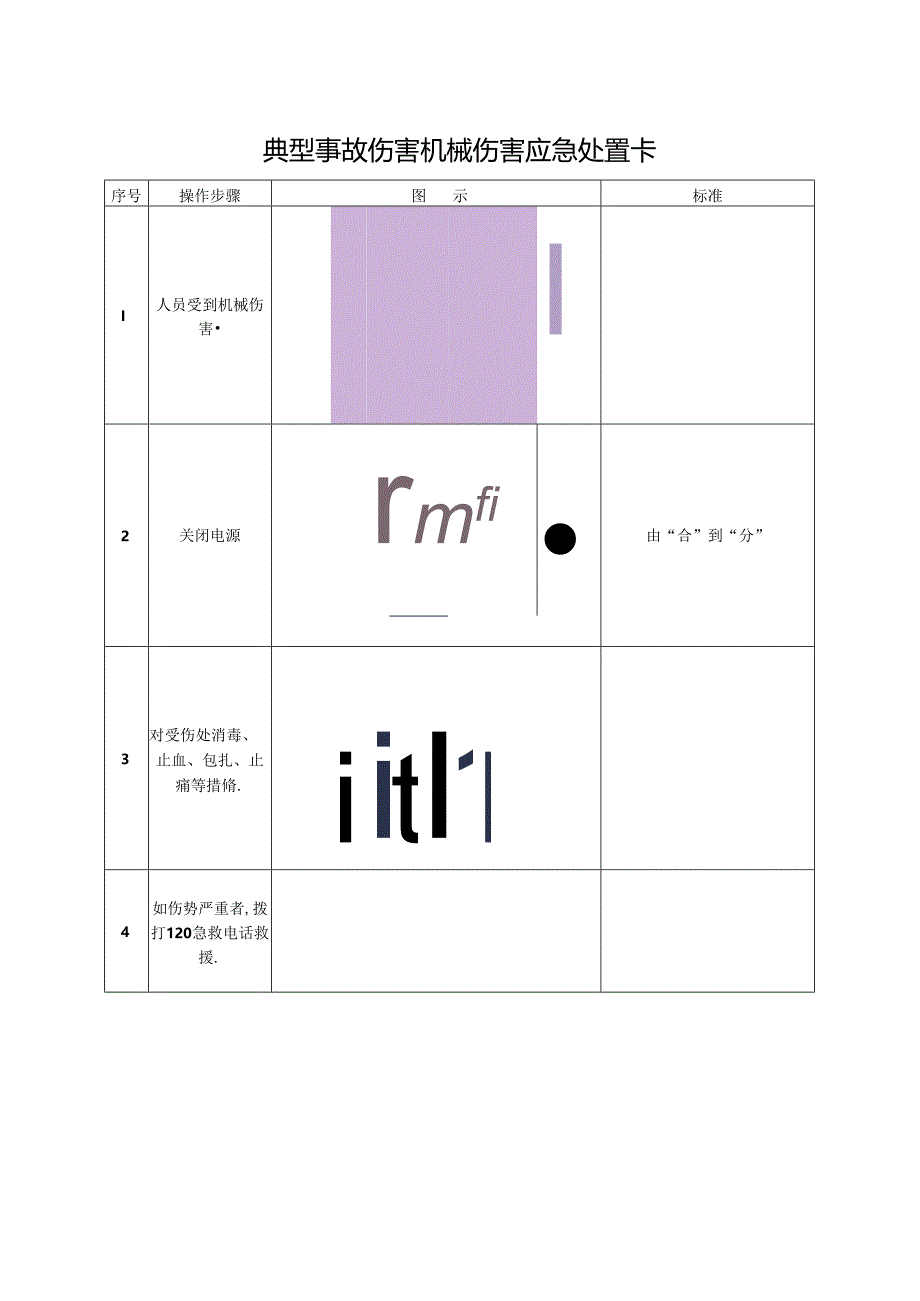 典型事故伤害机械伤害应急处置卡.docx_第1页