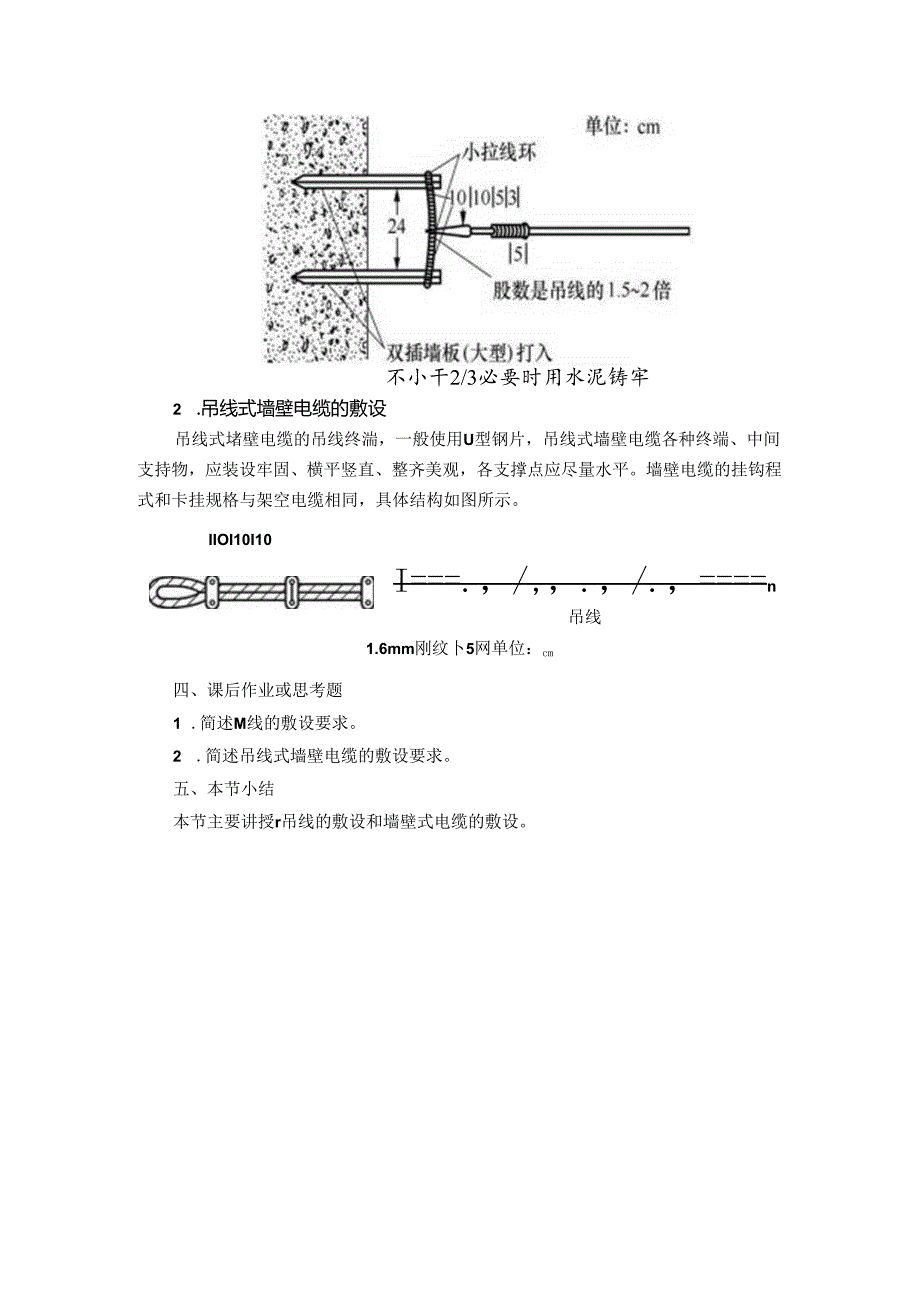 敷设吊线式墙壁电缆技能点教案.docx_第3页