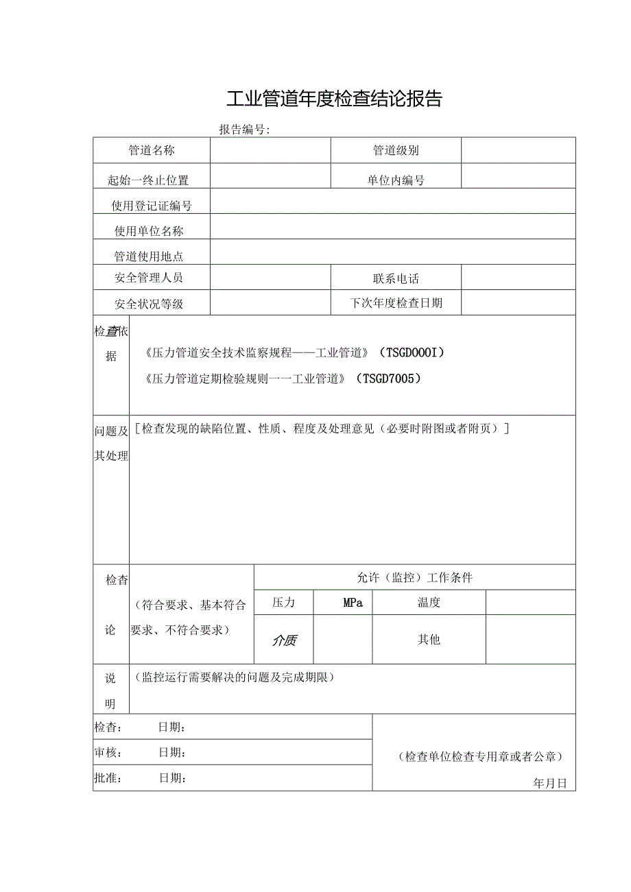 工业管道年度检查结论报告.docx_第1页