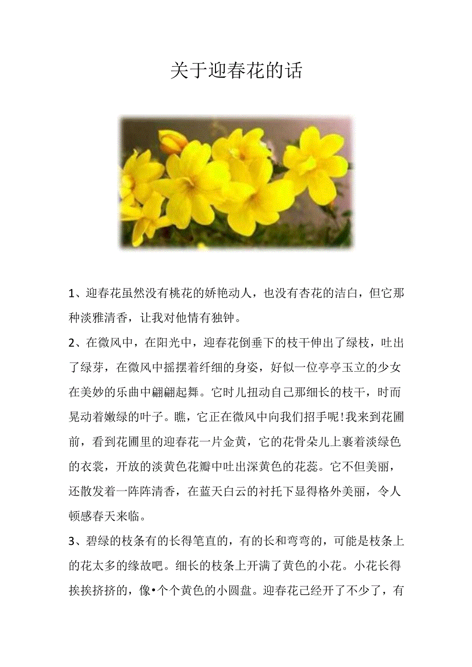 关于迎春花的话.docx_第1页