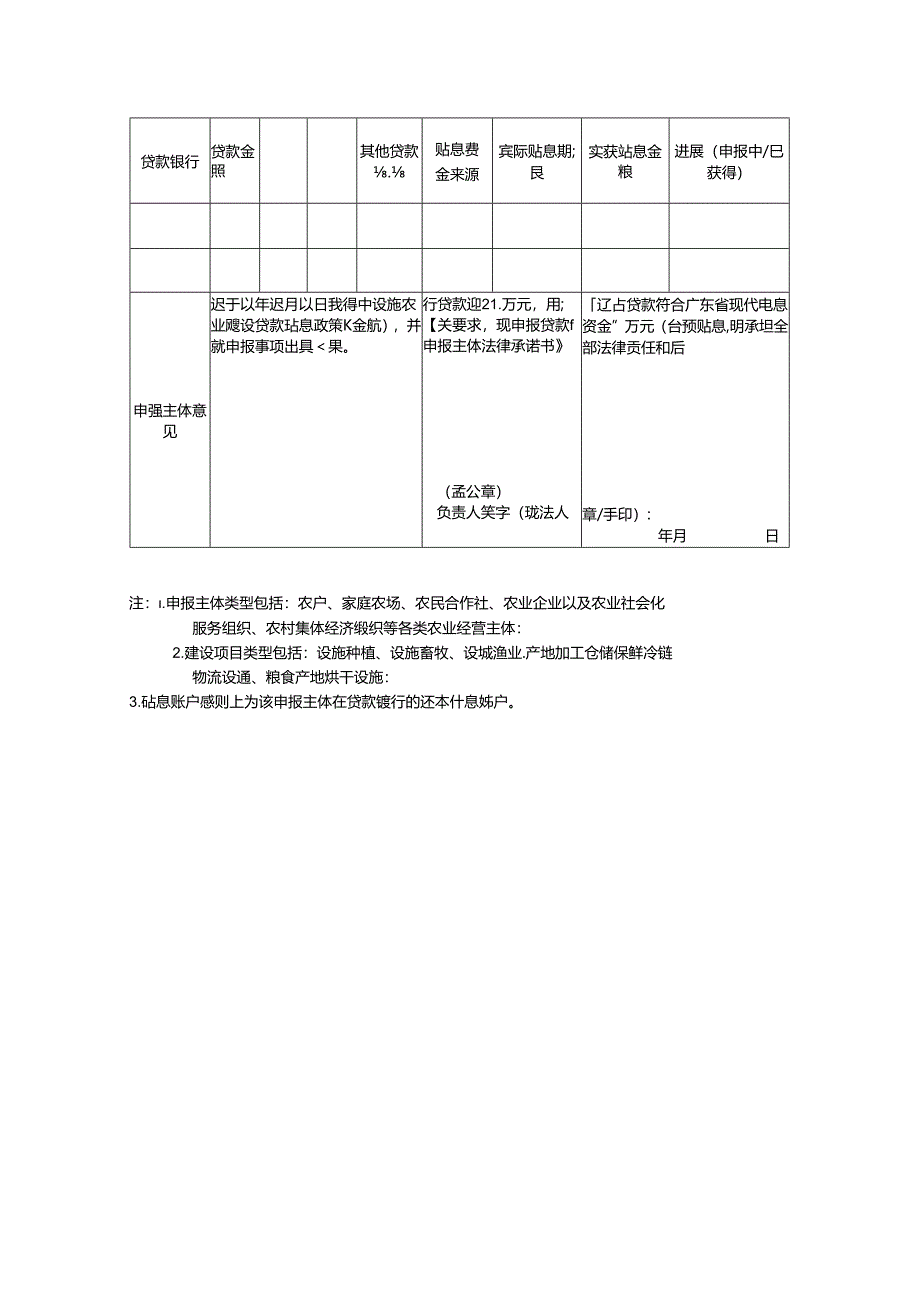 广东省现代设施农业贷款贴息申报表.docx_第3页