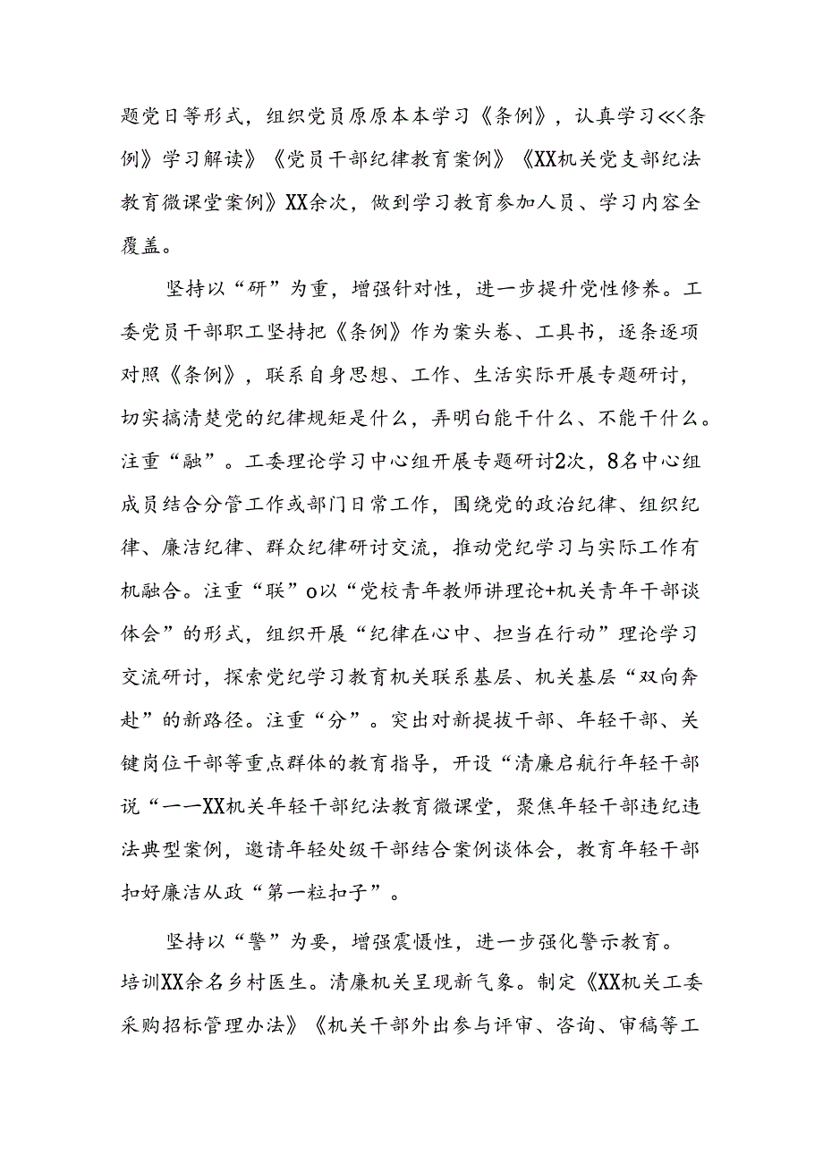 机关开展2024年党纪学习教育工作情况报告(17篇).docx_第2页