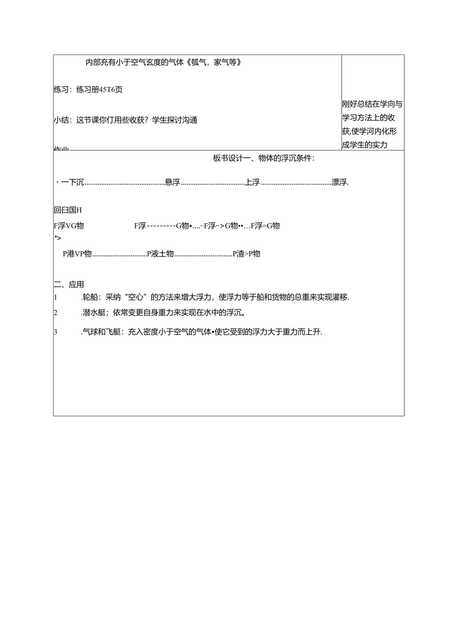 人教版八年级下册 第十章 第3节 物体的浮沉条件及应用 教案.docx_第3页
