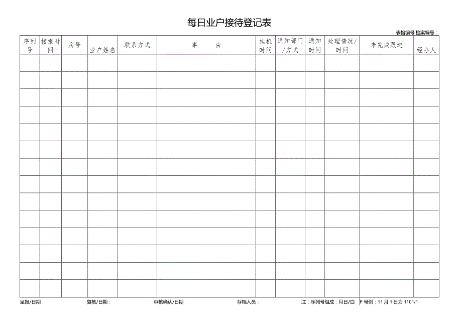 每日业户接待登记表.docx_第1页