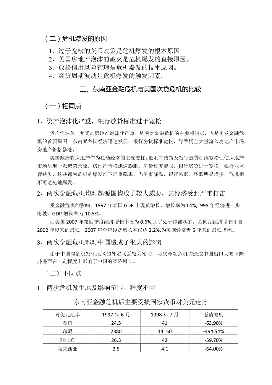 东南亚金融危机与美国次贷危机的比较与启示.docx_第2页