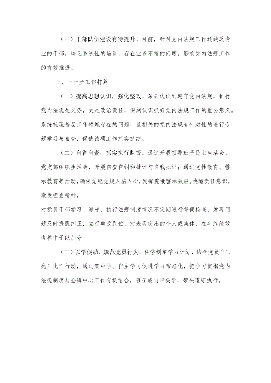 2022年关于党内法规责任制执行情况的自查报告.docx_第3页