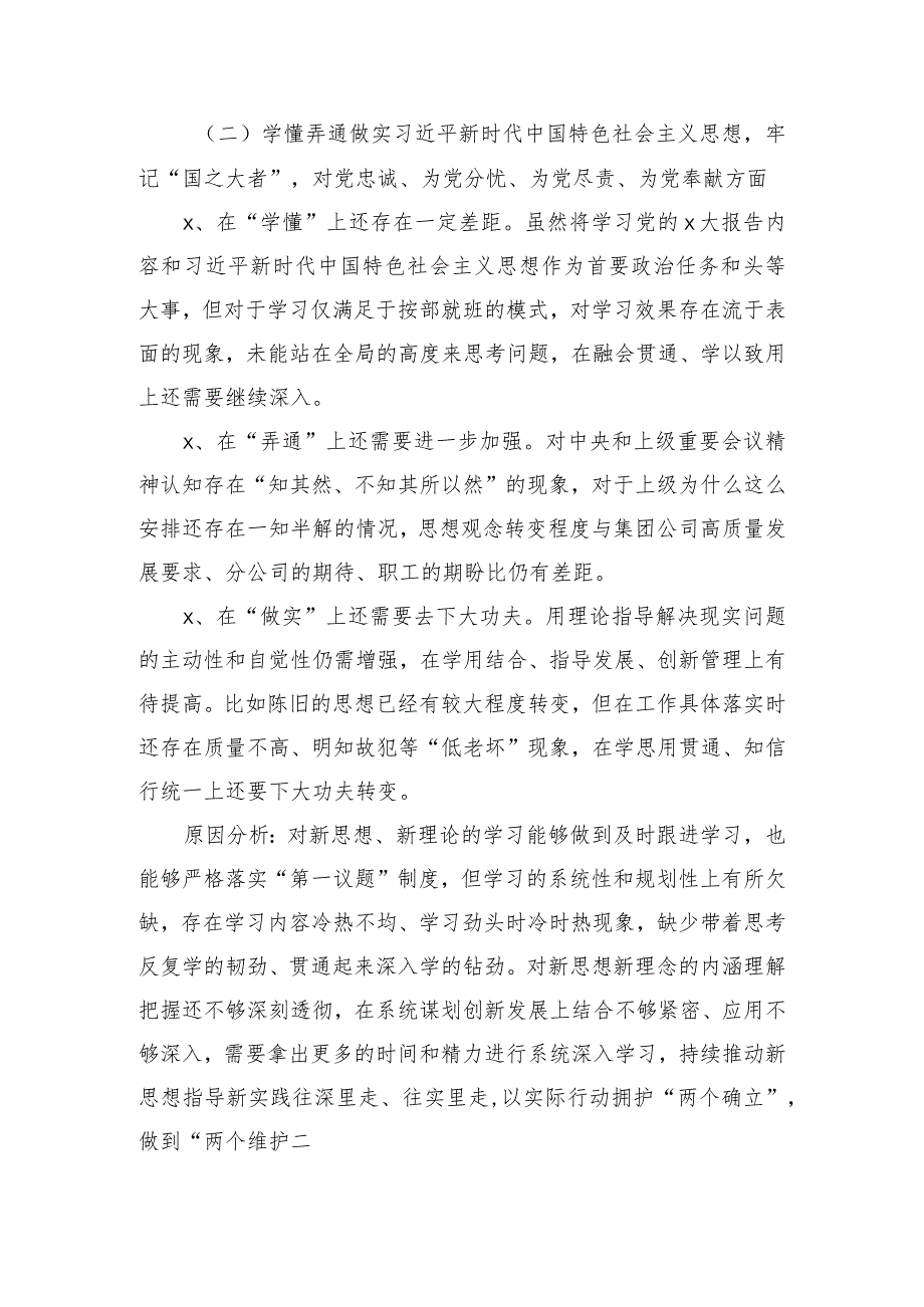 公司班子查摆问题检查发言.docx_第2页