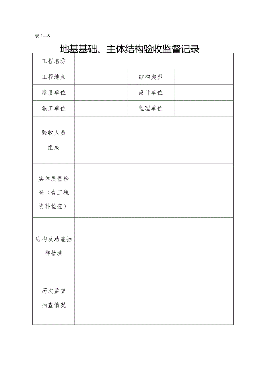 地基基础、主题结构验收监督记录.docx_第1页