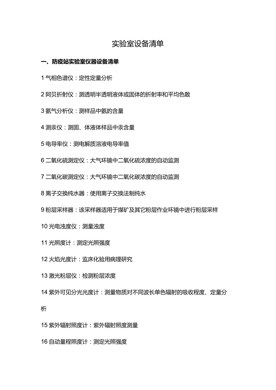 30类实验室设备清单.docx_第1页