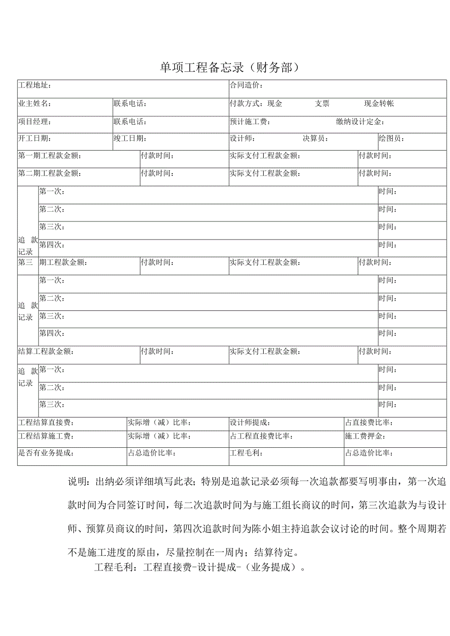 单项工程备忘录（财务部）.docx_第1页