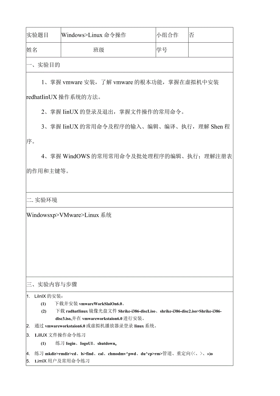 操作系统实验报告Windows、Linux命令操作.docx_第1页