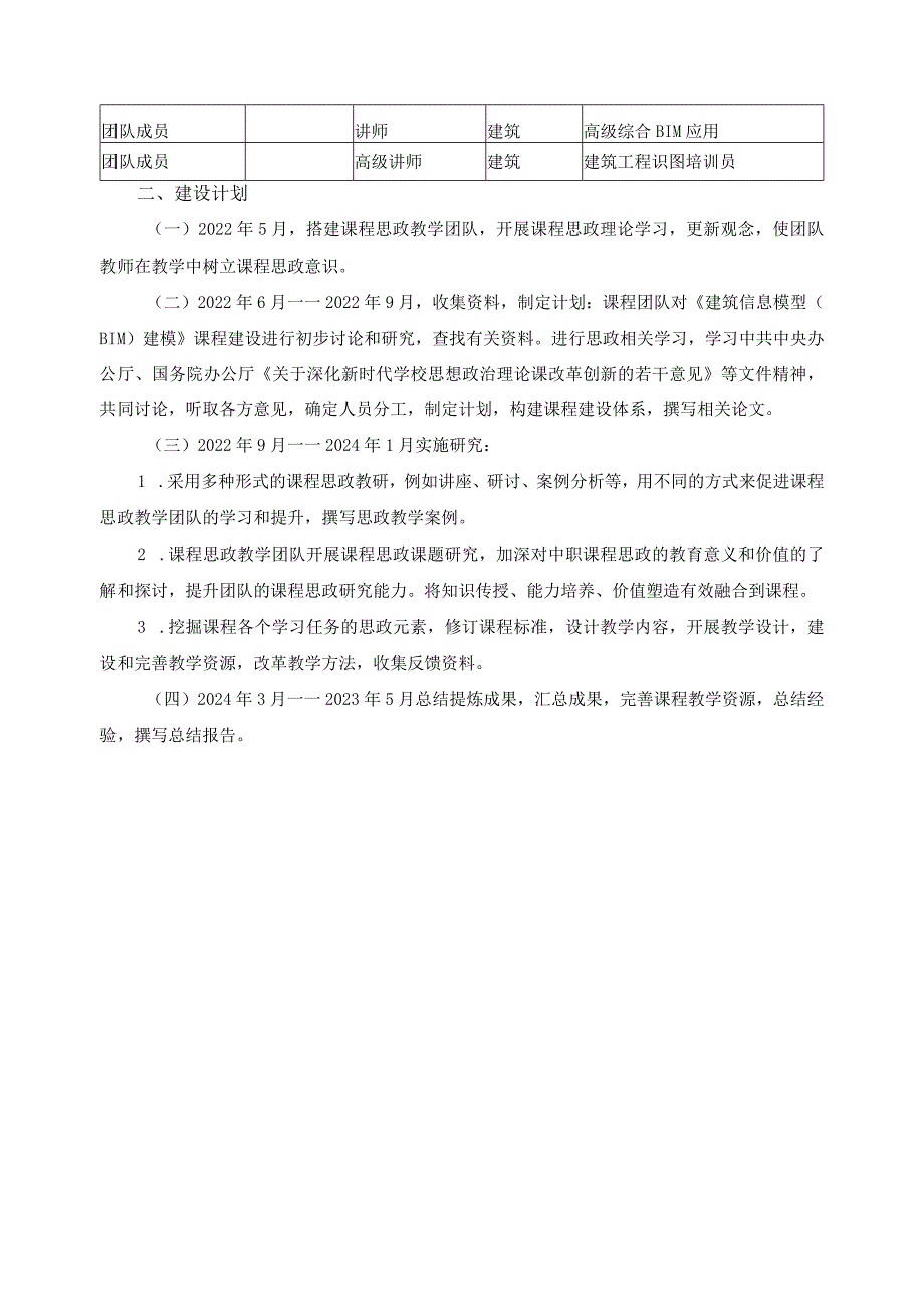 思政示范课程《建筑信息模型（BIM）建模》建设计划.docx_第2页