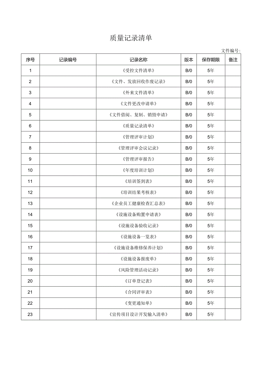 质量记录清单.docx_第1页