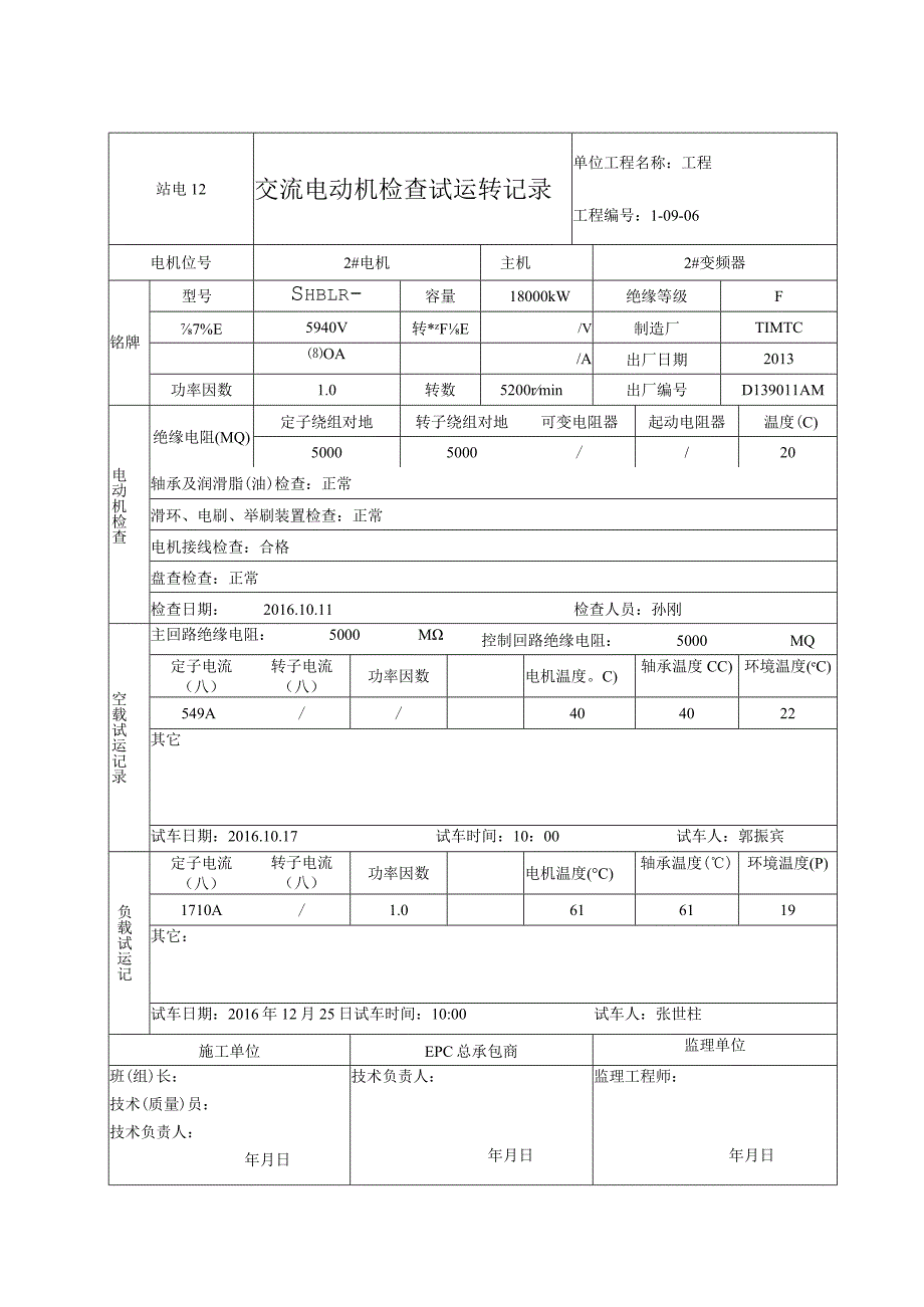 站电12 交流电动机检查试运转记录.docx_第2页