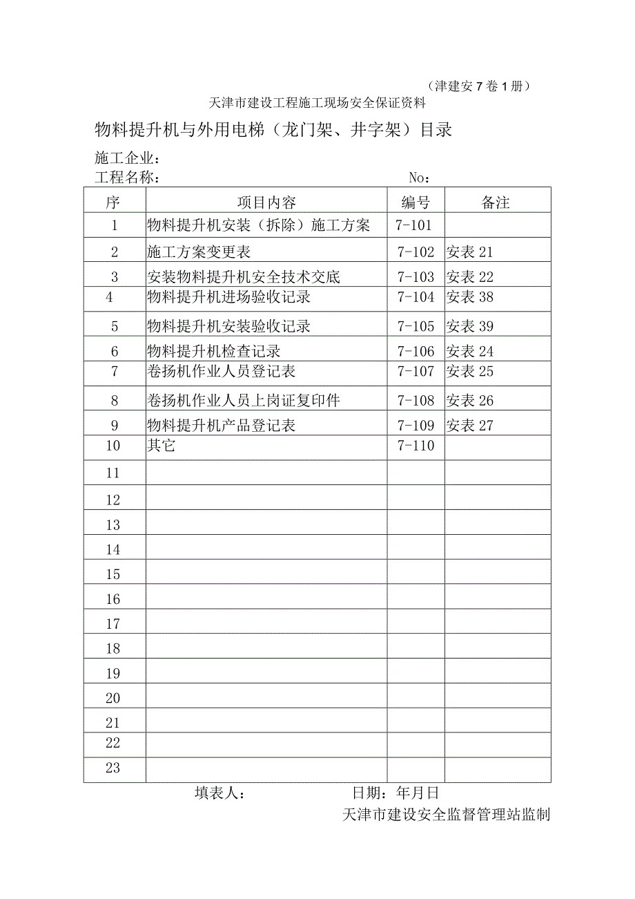 7-1物料提升机与外用电梯（龙门架、井字架）目录.docx_第1页