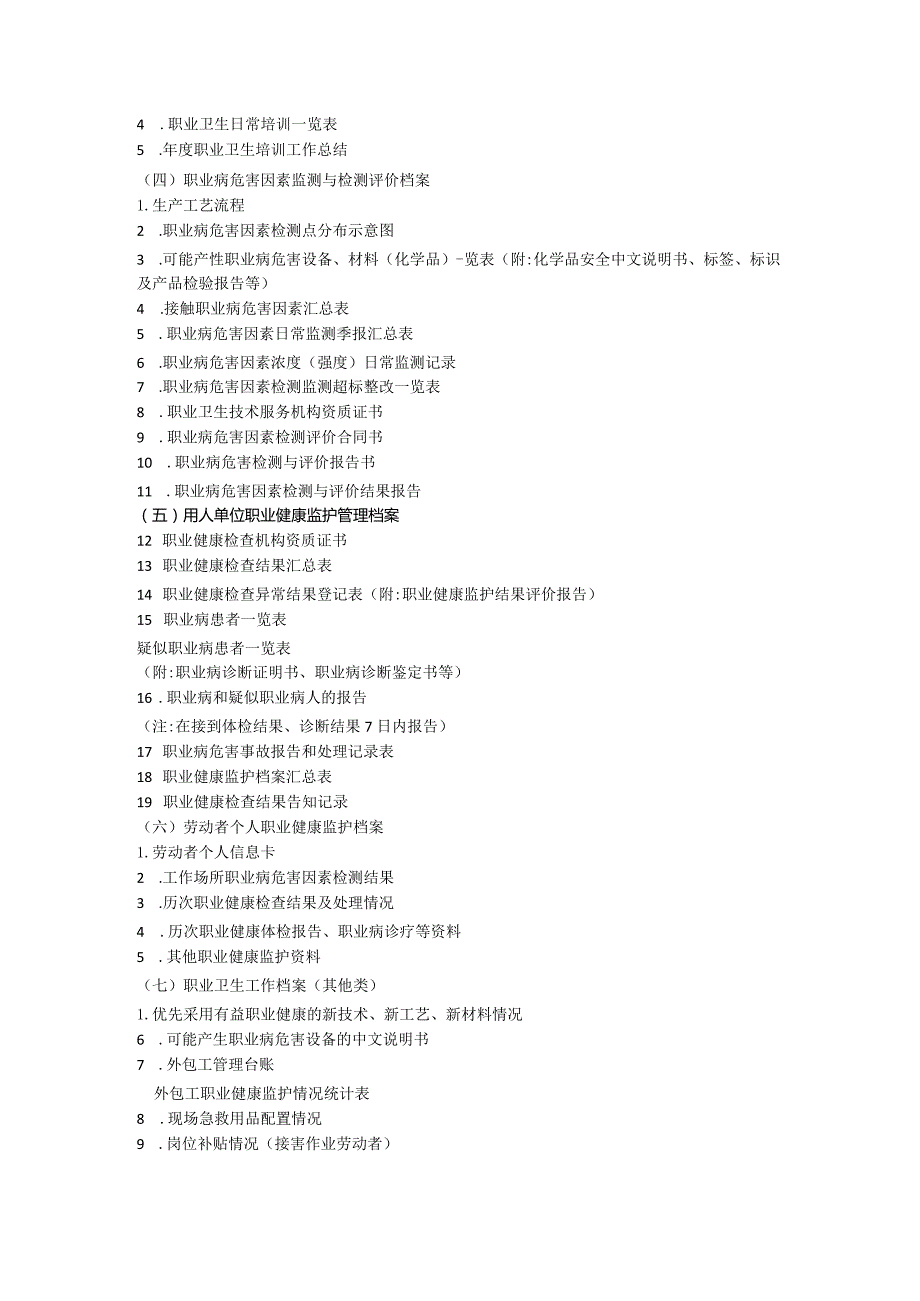 用人单位职业卫生管理档案目录.docx_第2页