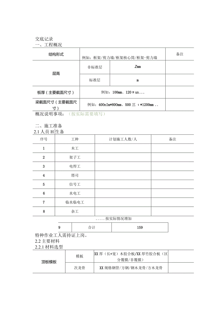 037-梁板模板加工及安装施工技术交底.docx_第1页