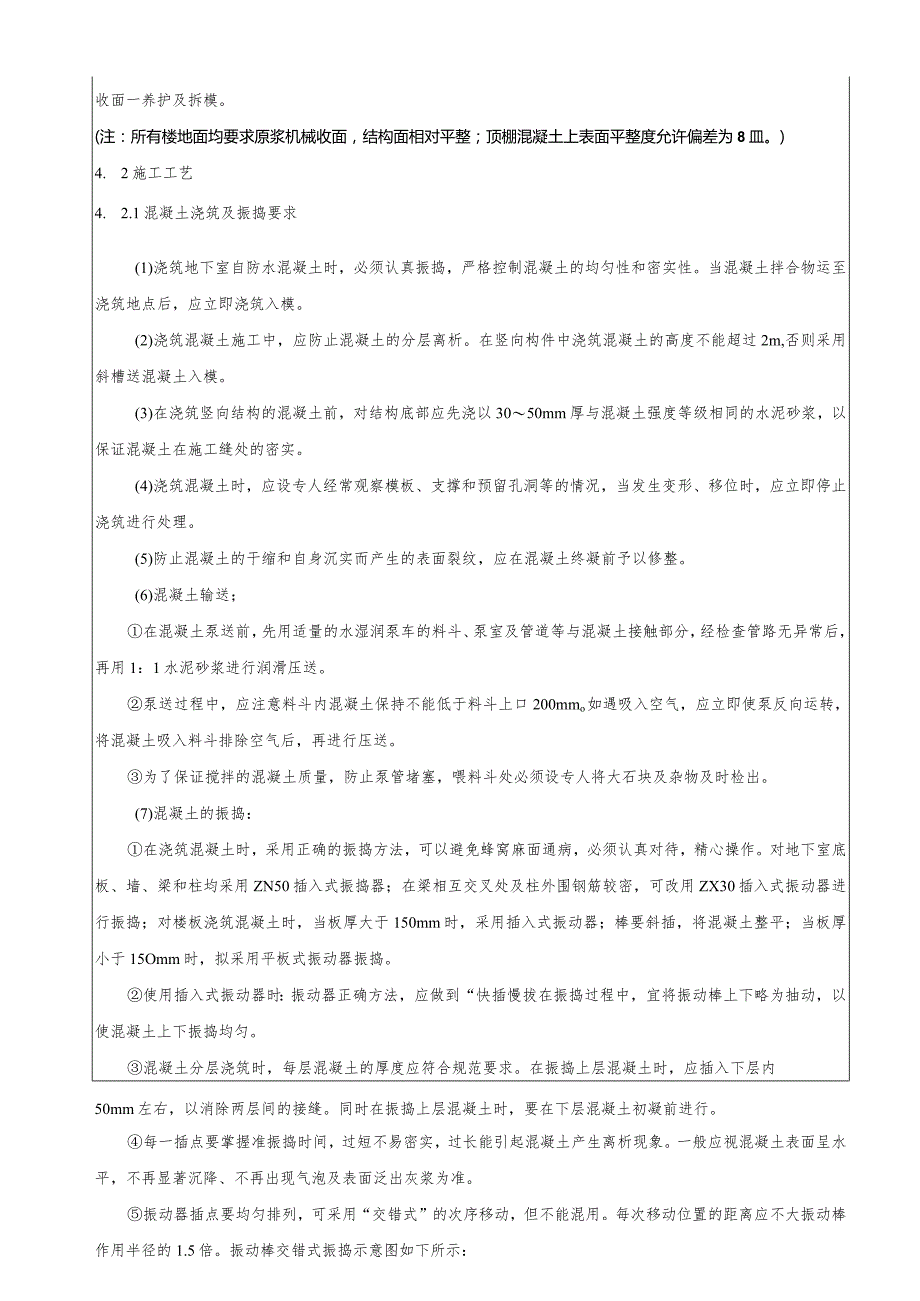 混凝土浇筑施工技术交底.docx_第2页