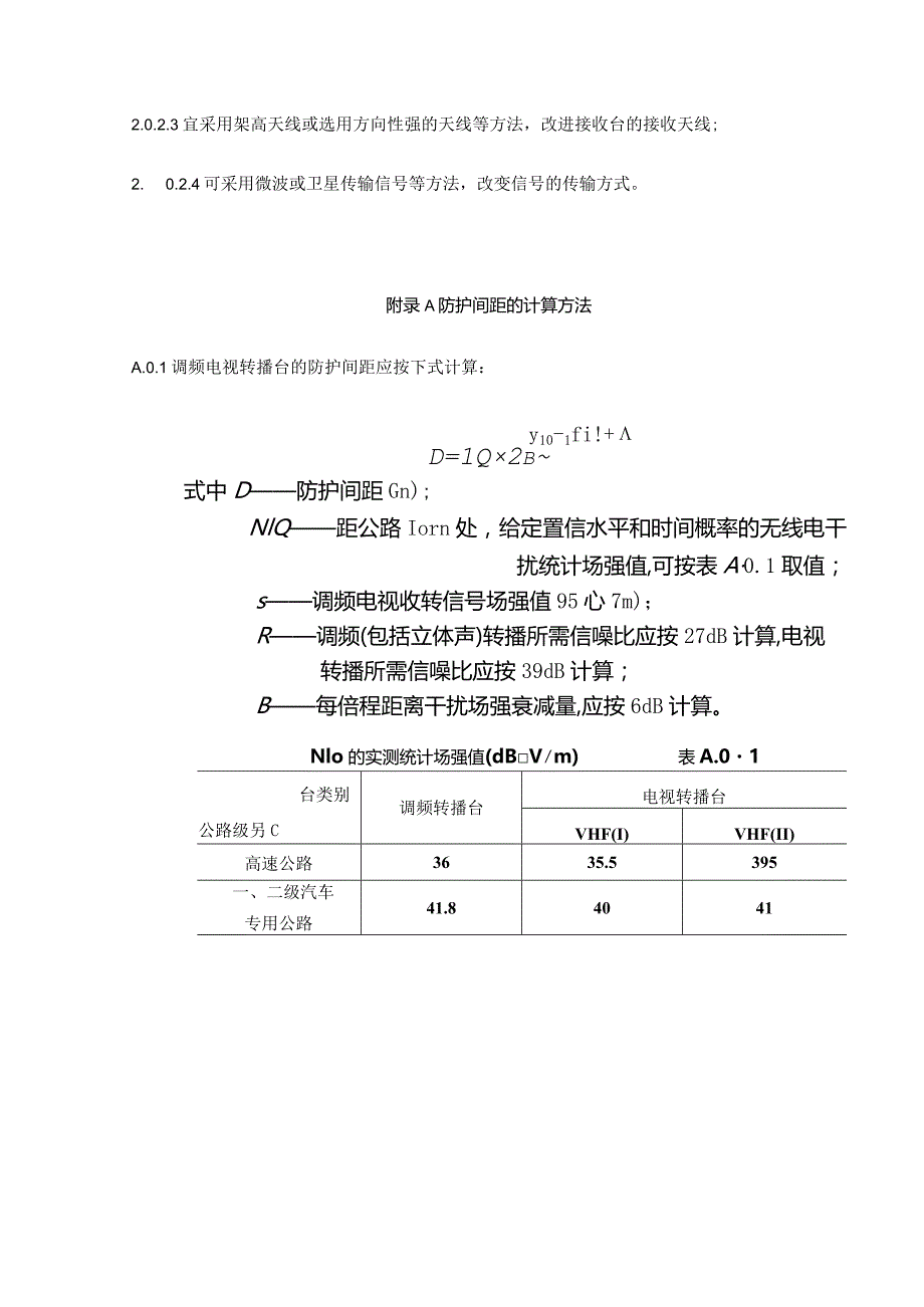 调幅收音台和调频电视转播台与公路的防护间距标准.docx_第2页