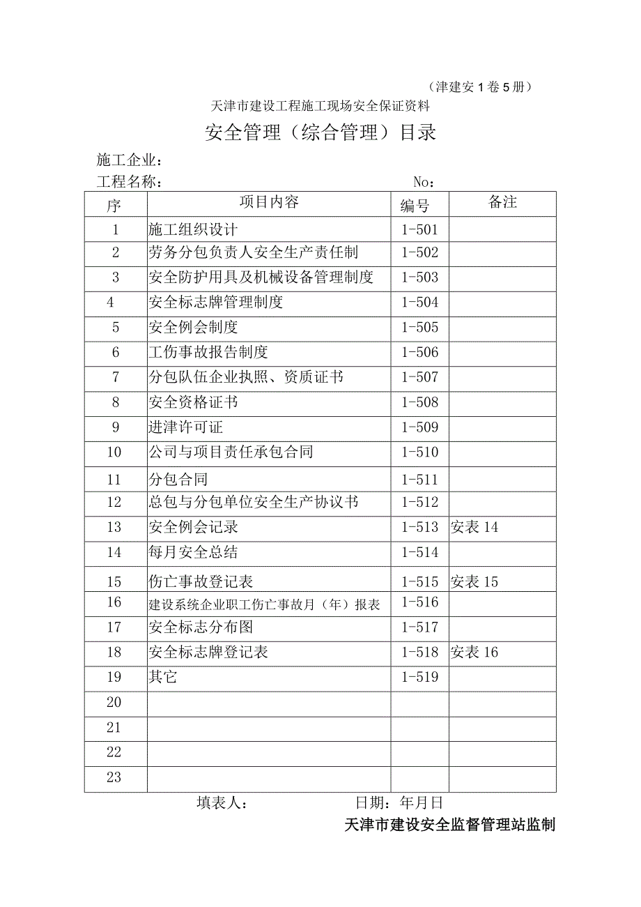 1-5安全管理（综合管理）目录.docx_第1页