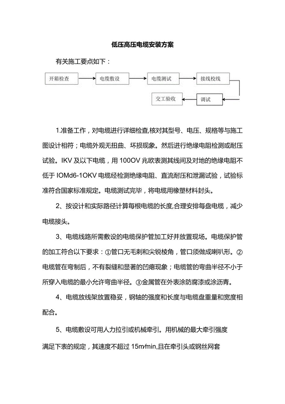 低压高压电缆安装方案.docx_第1页