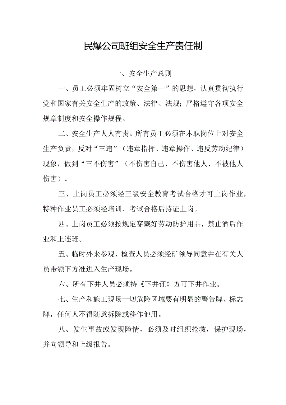 民爆公司班组安全生产责任制.docx_第1页