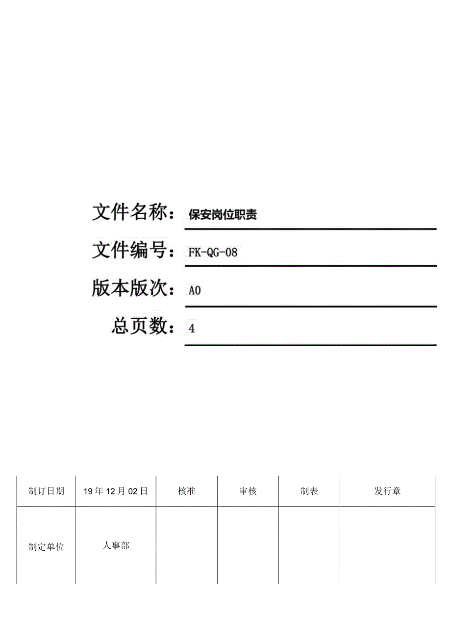 FK-QG-08保安岗位职责.docx_第1页