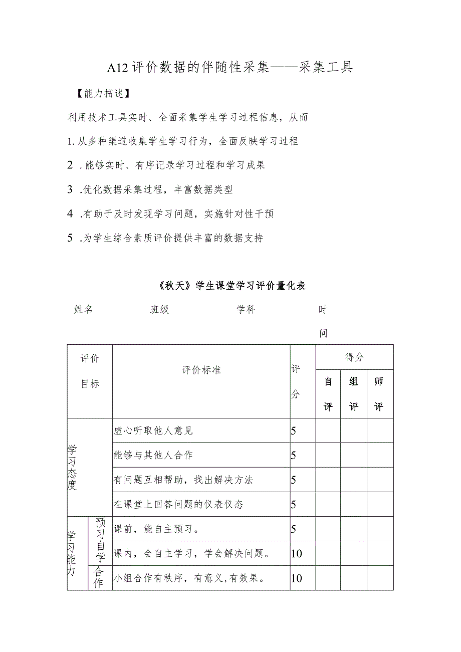 A12评价数据的伴随性采集—采集工具【微能力认证优秀作业】(25).docx_第1页