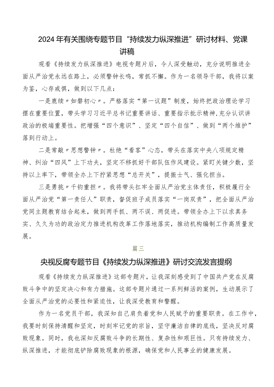 2024年《持续发力纵深推进》学习研讨发言材料及心得体会.docx_第2页