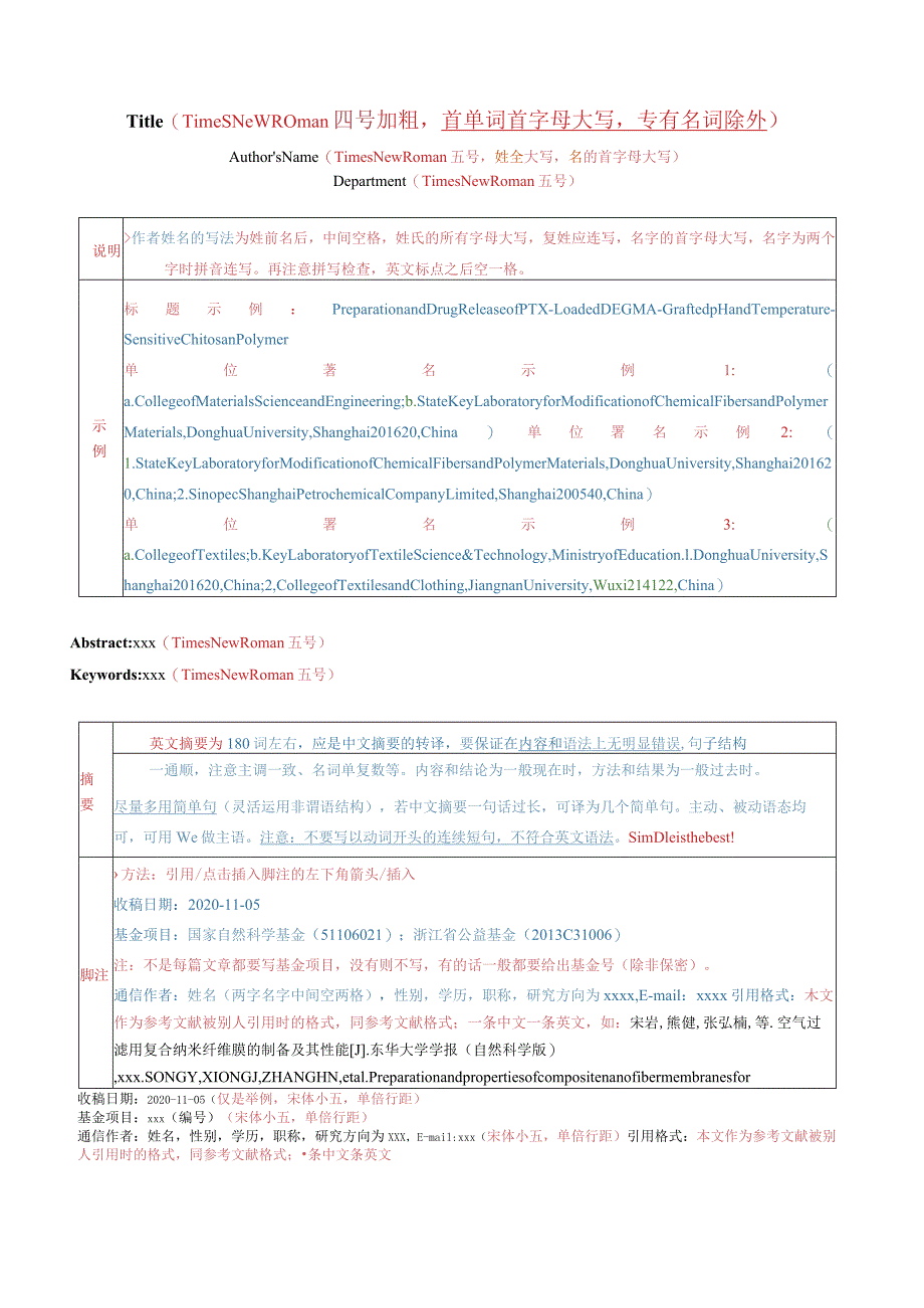 《东华大学学报（自然科学版》论文投稿模板.docx_第2页