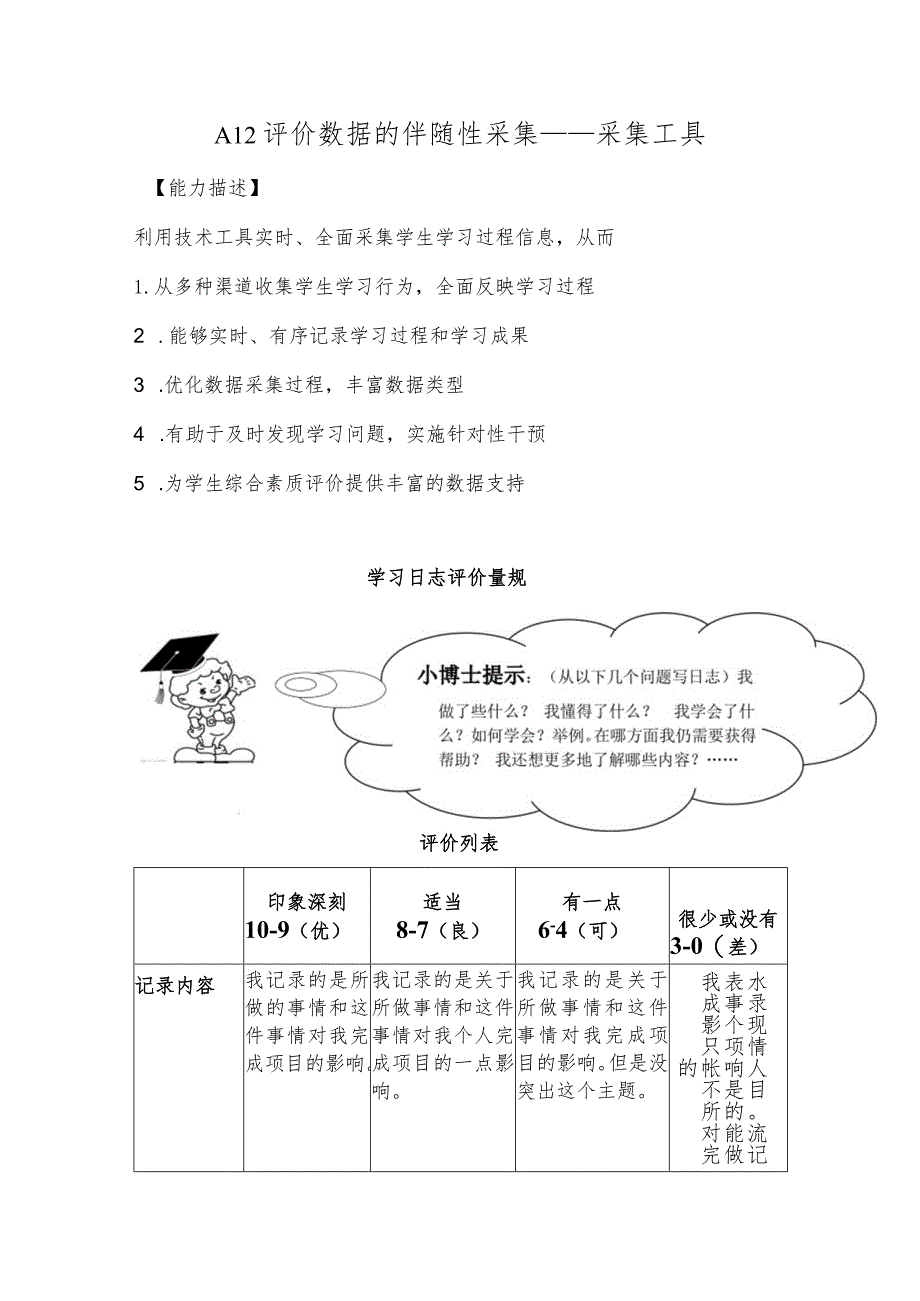 A12评价数据的伴随性采集—采集工具【微能力认证优秀作业】(13).docx_第1页