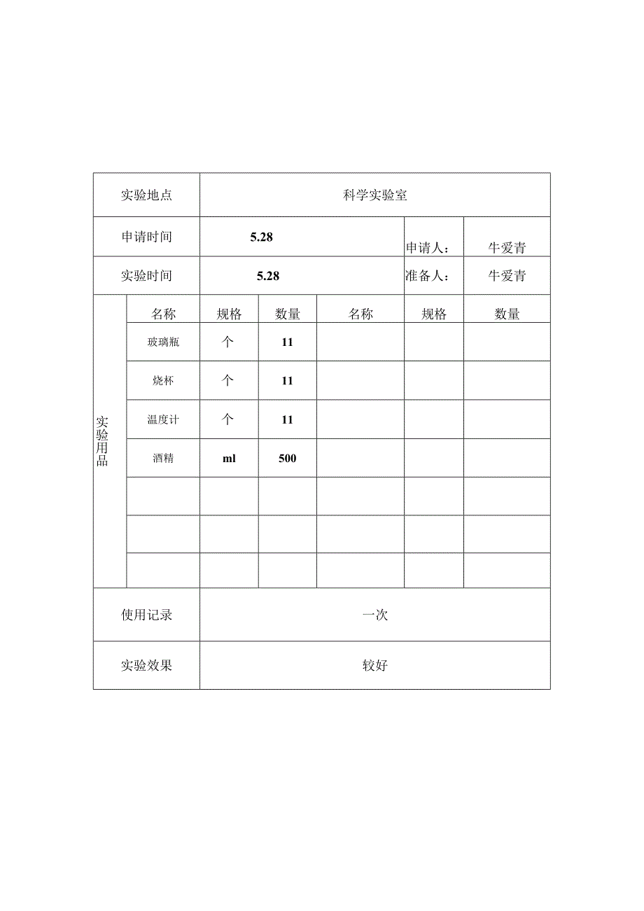 4下科学演示试验申请单.docx_第1页