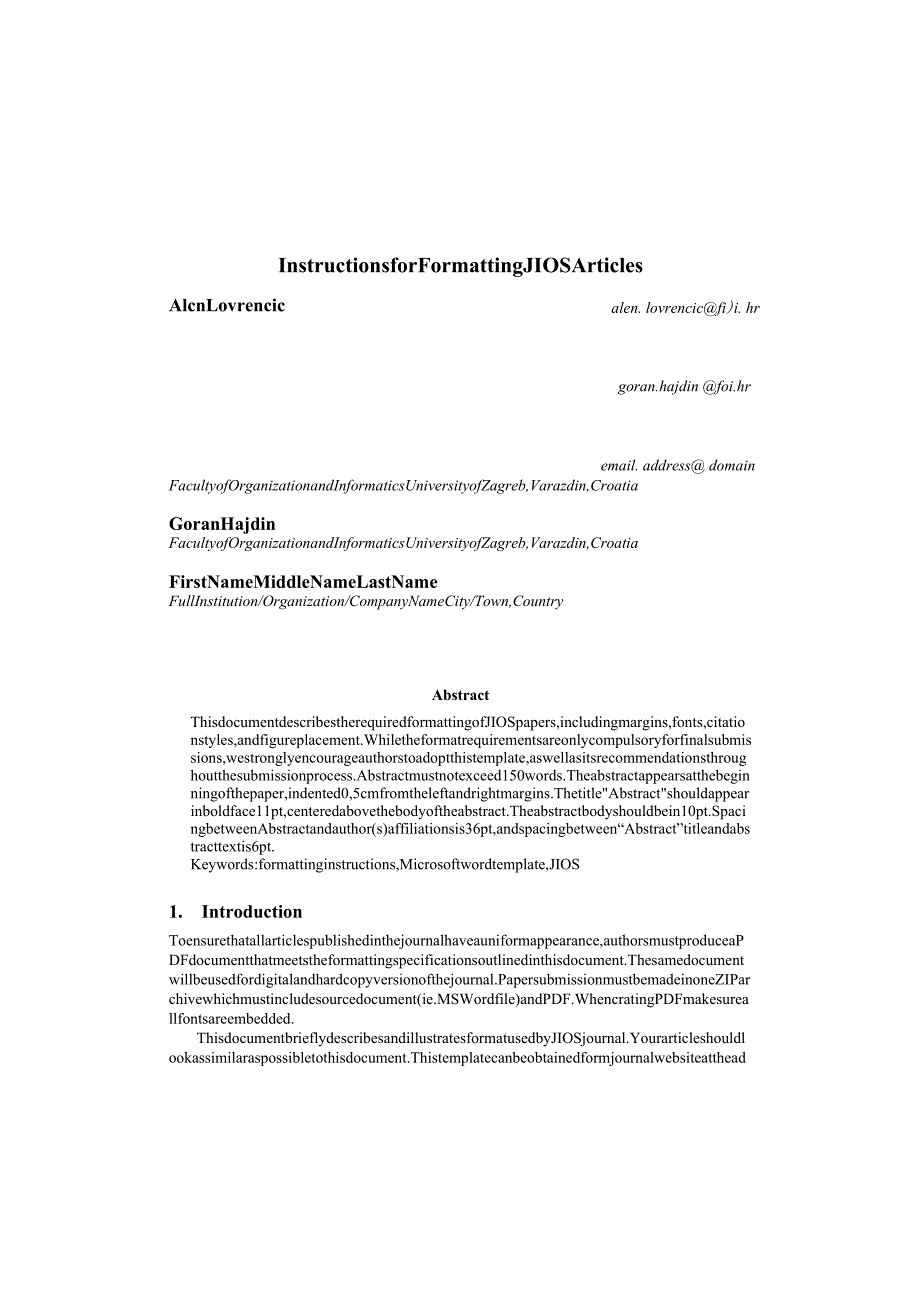 《JournalofInformationandOrganizationalSciences》期刊论文投稿格式模板.docx_第1页