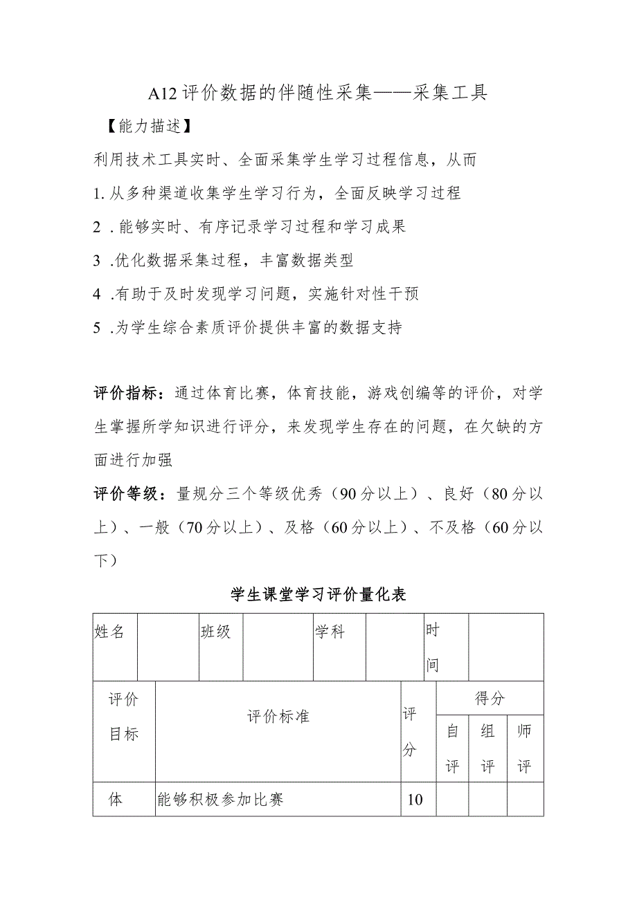 A12评价数据的伴随性采集—采集工具【微能力认证优秀作业】.docx_第1页