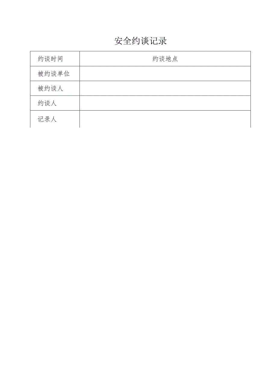 《安全约谈记录》格式模板.docx_第1页