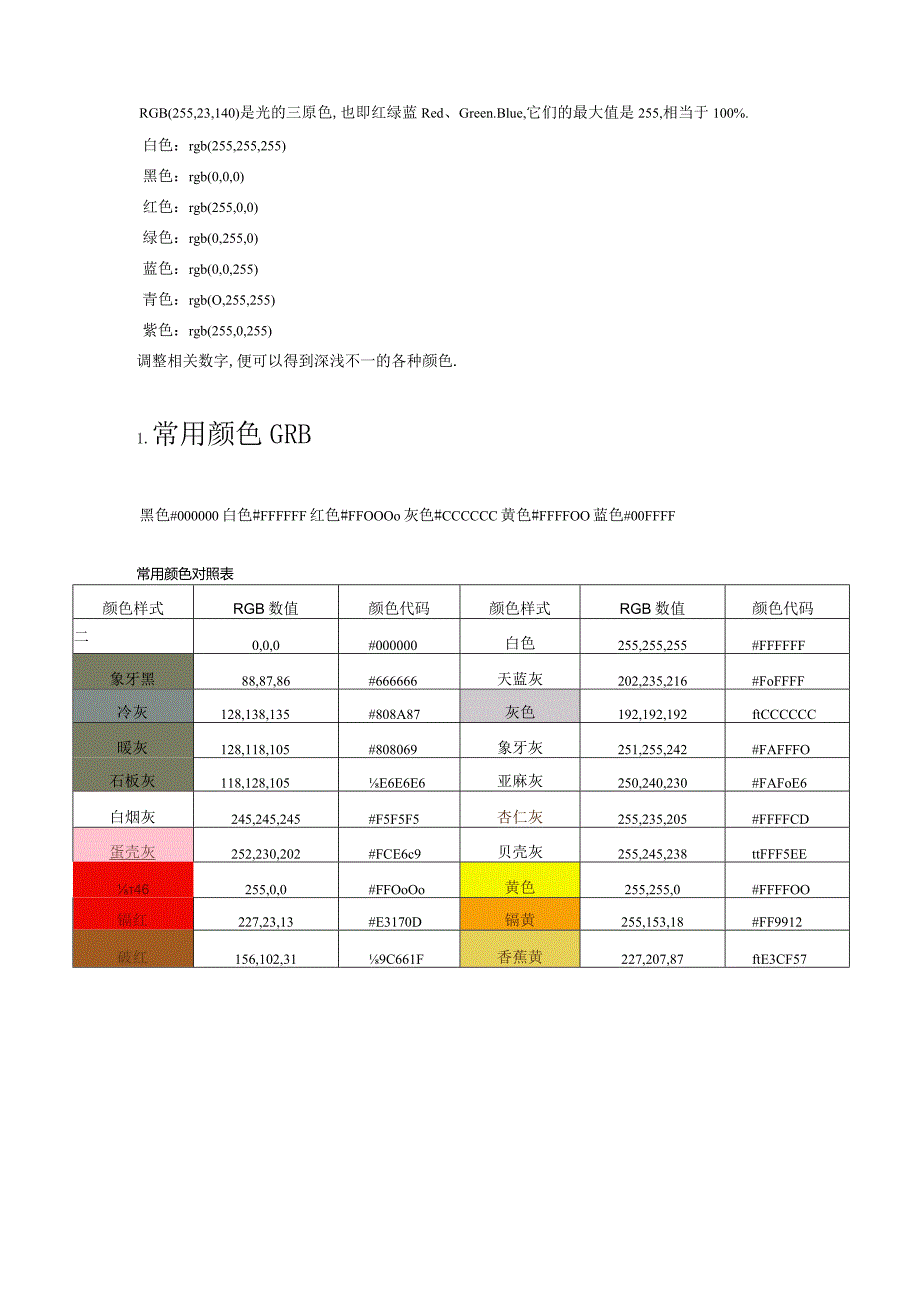 RGB颜色值对照表所有颜色大全.docx_第1页